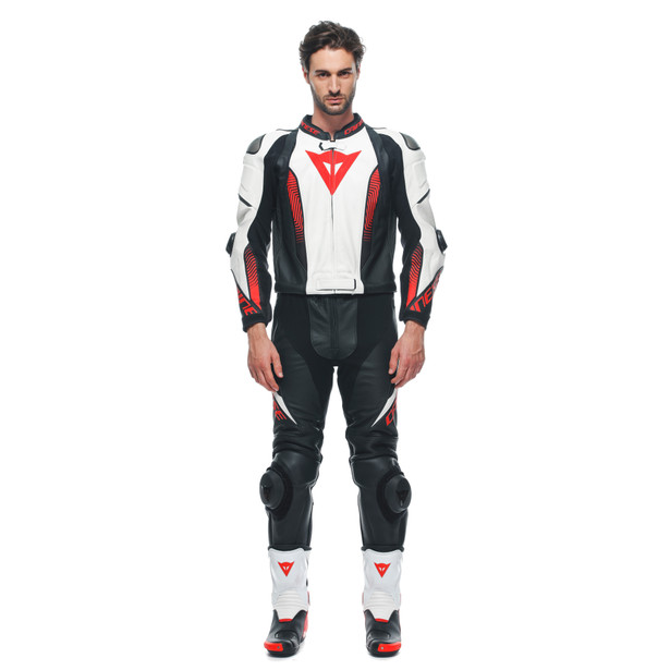 laguna-seca-5-2pcs-leather-suit-black-white-lava-red image number 2