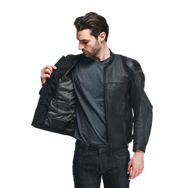 racing-4-leather-jacket-perf-black-black-black image number 15